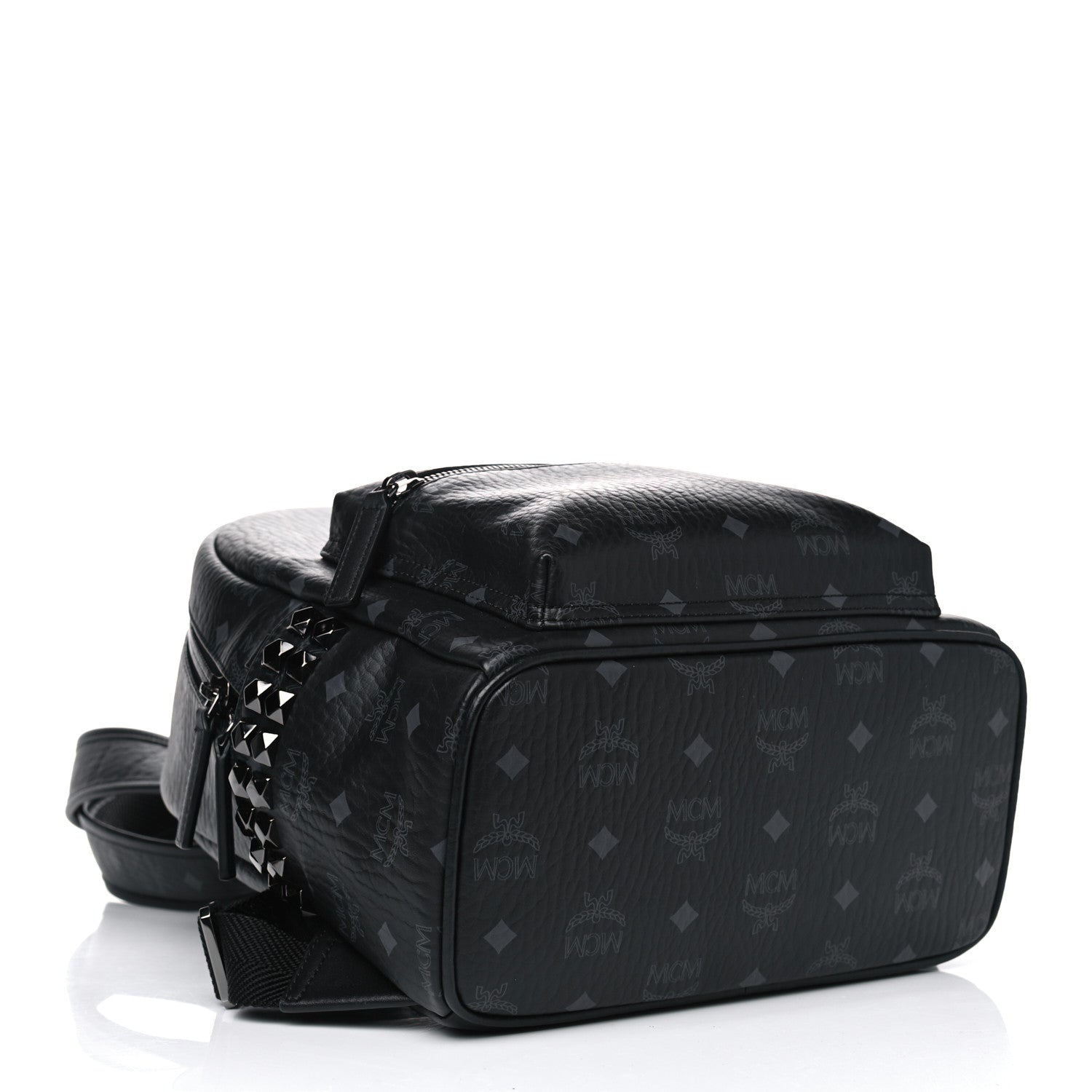 MCM Visetos Small Side Stud Stark Backpack Black 3 of 4