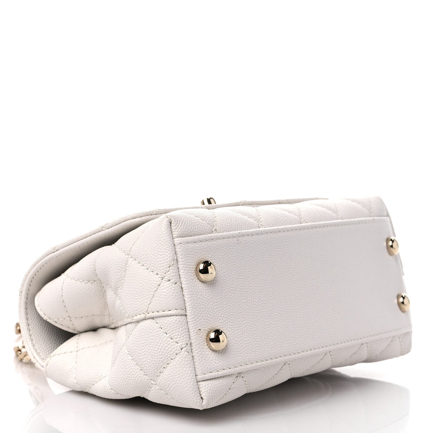 Caviar Quilted Extra Mini Coco Handle Flap White