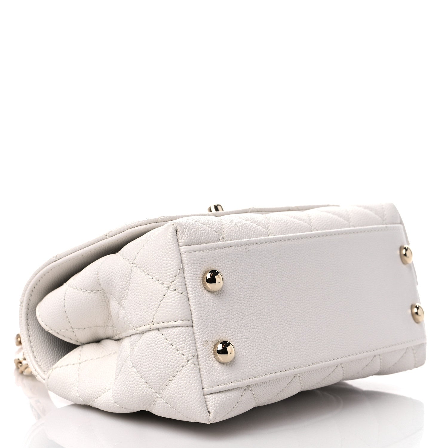 Chanel Caviar Quilted Extra Mini Coco Handle Flap White 4 of 10