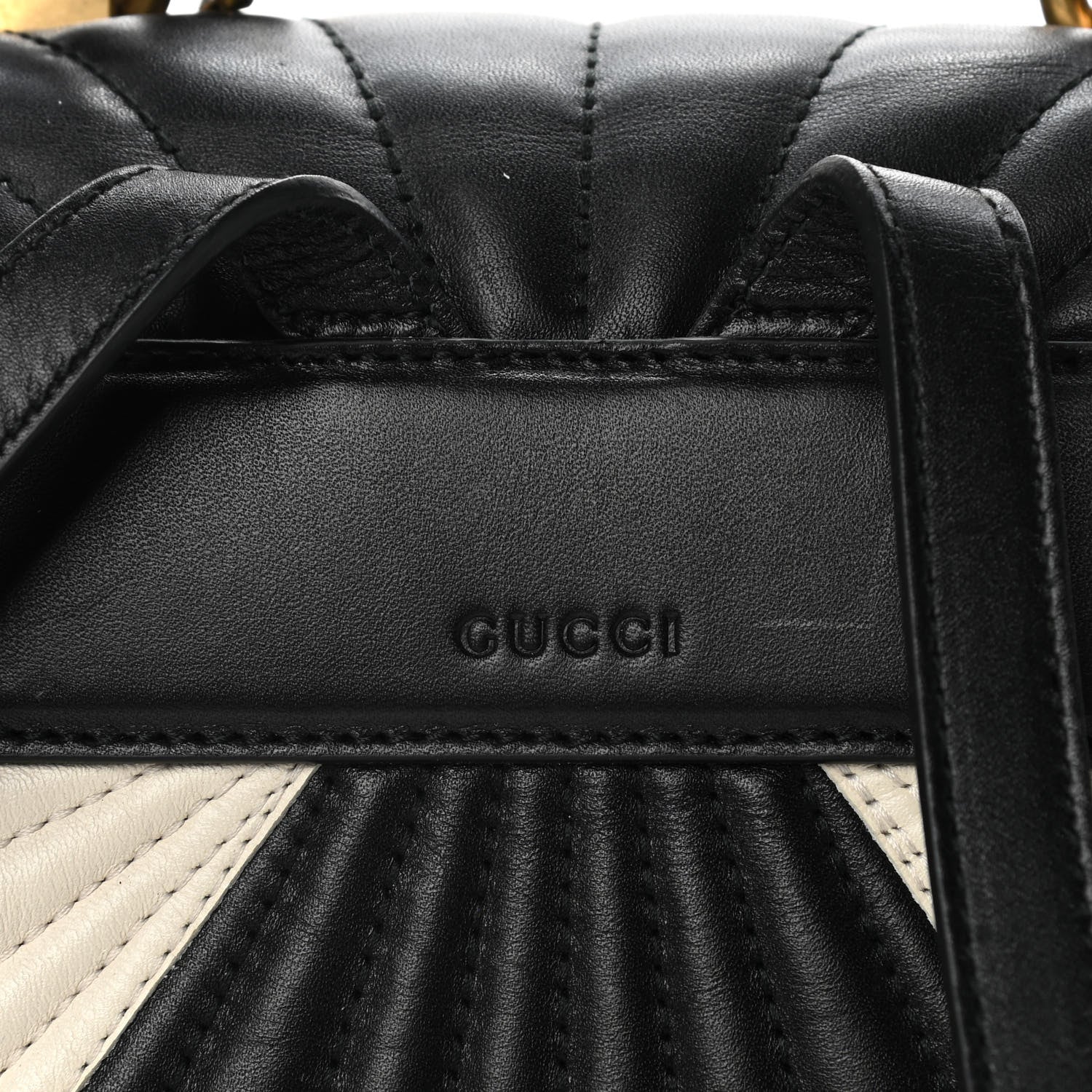 Gucci Calfskin Bamboo Trapuntata Queen Margaret Backpack Mystic White Black 11 of 19