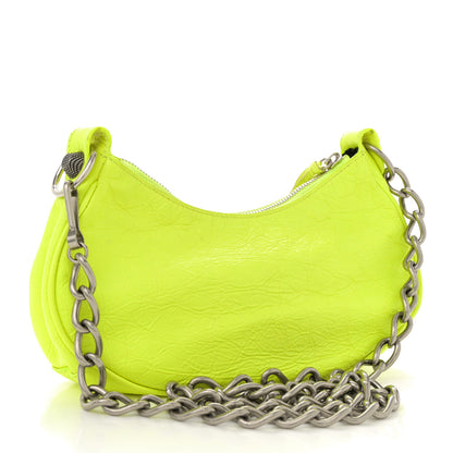 Balenciaga Agneau Arena Le Cagole Chain Shoulder Bag XS Fluo Yellow 4 of 13
