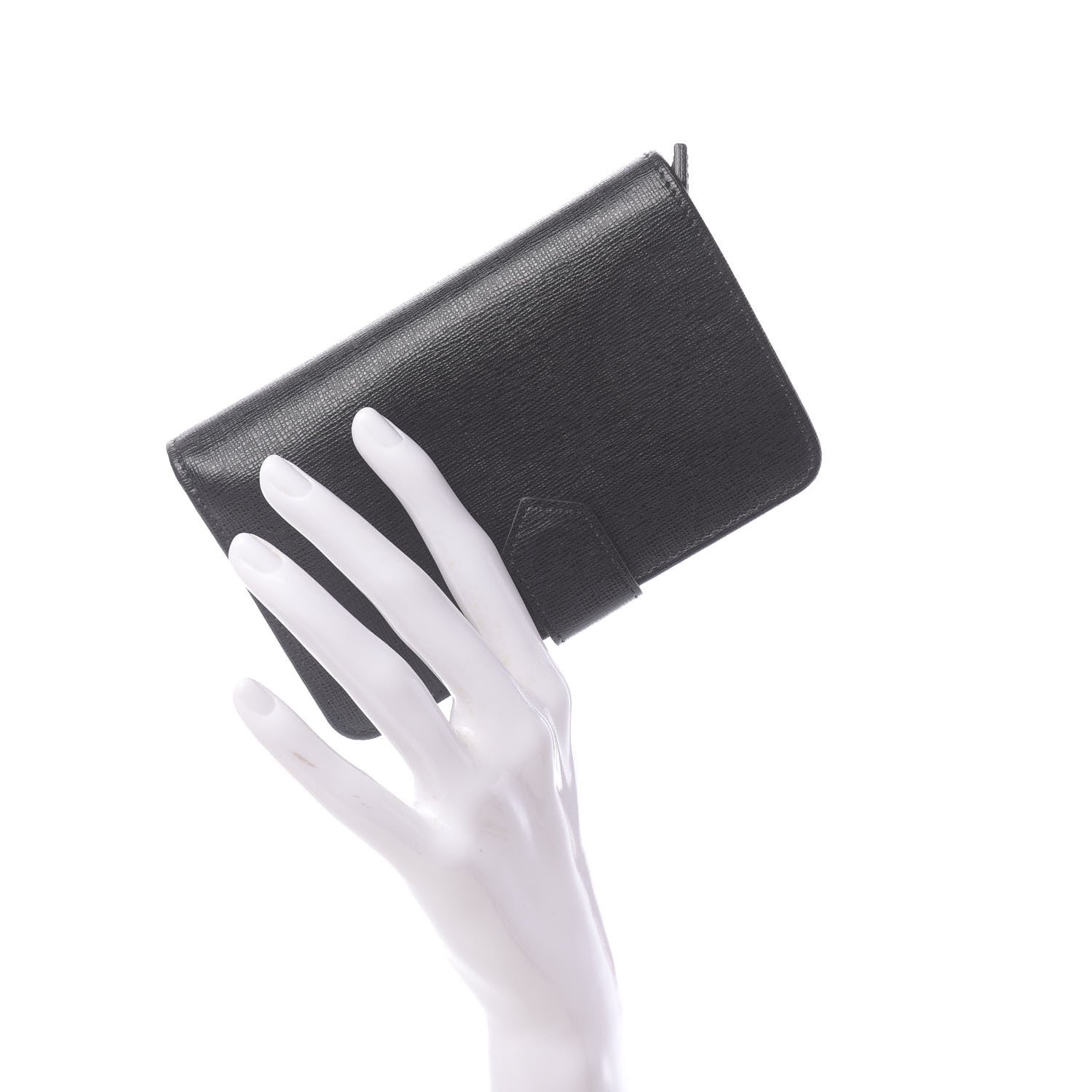 Fendi Vitello Elite French Flap Wallet Black 2 of 7