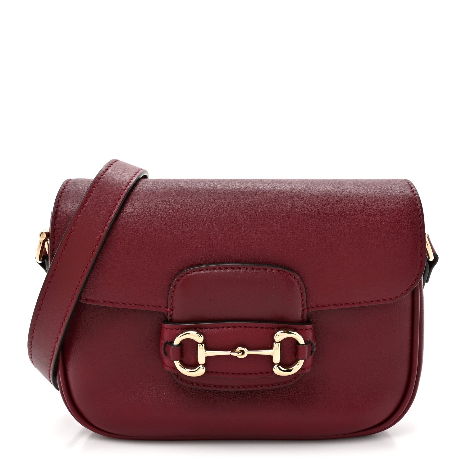 Gucci Soft Calfskin Horsebit 1955 Small Shoulder Bag Rosso Ancora 1 of 9