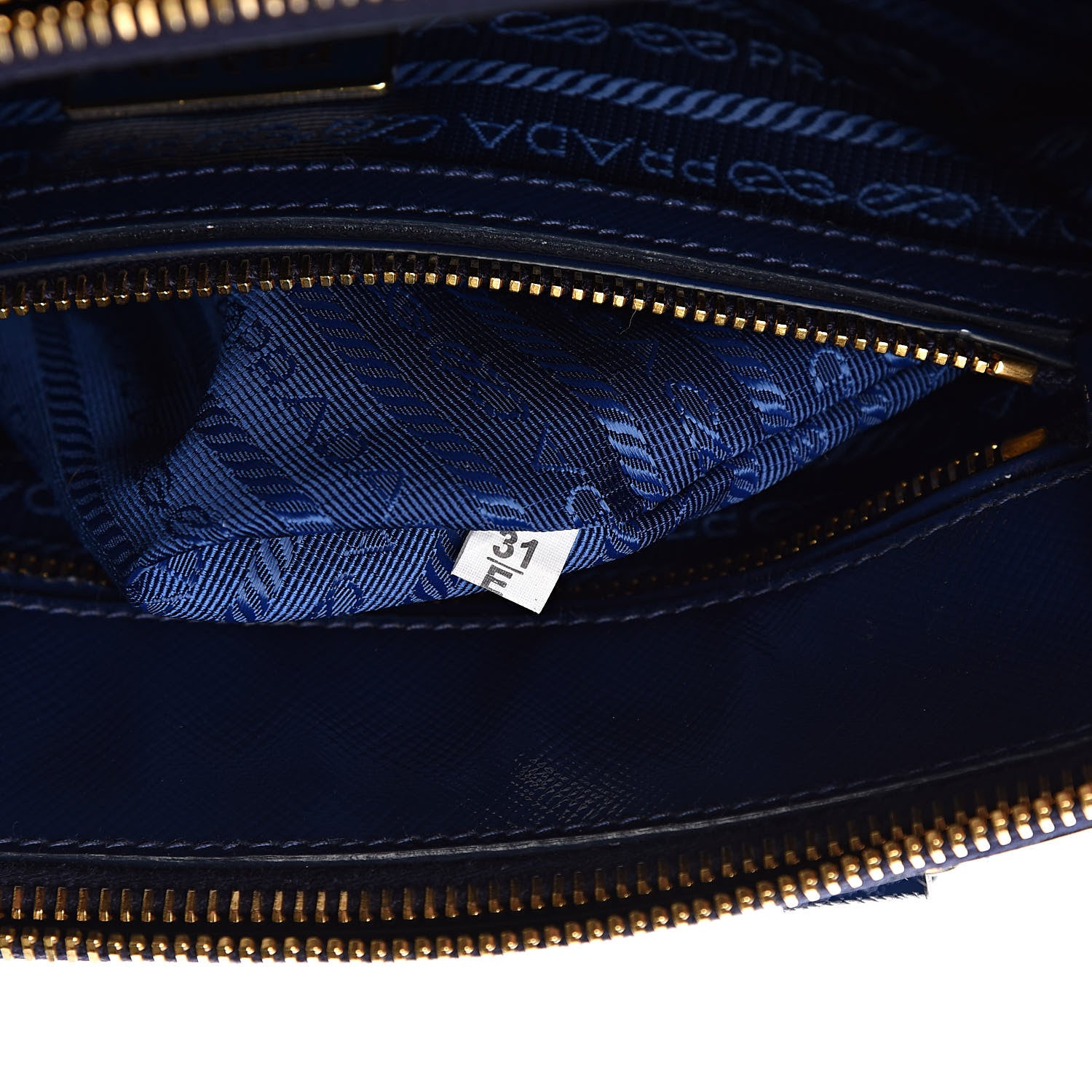 Prada Saffiano Vernice Small Double Zip Galleria Tote Inchiostro 7 of 12