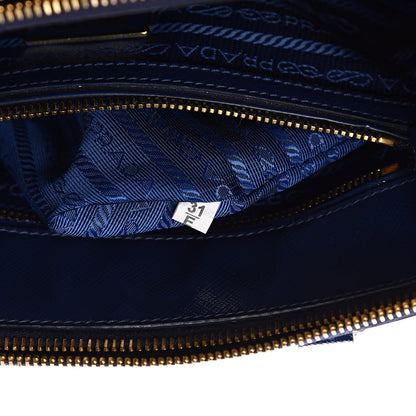 Prada Saffiano Vernice Small Double Zip Galleria Tote Inchiostro 7 of 12