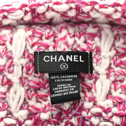 Chanel Cashmere Logo Beanie Hat Light Beige Dark Pink Light Pink 4 of 5
