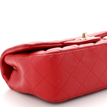 Chanel Lambskin Quilted Mini Rectangular Flap Red 9 of 12