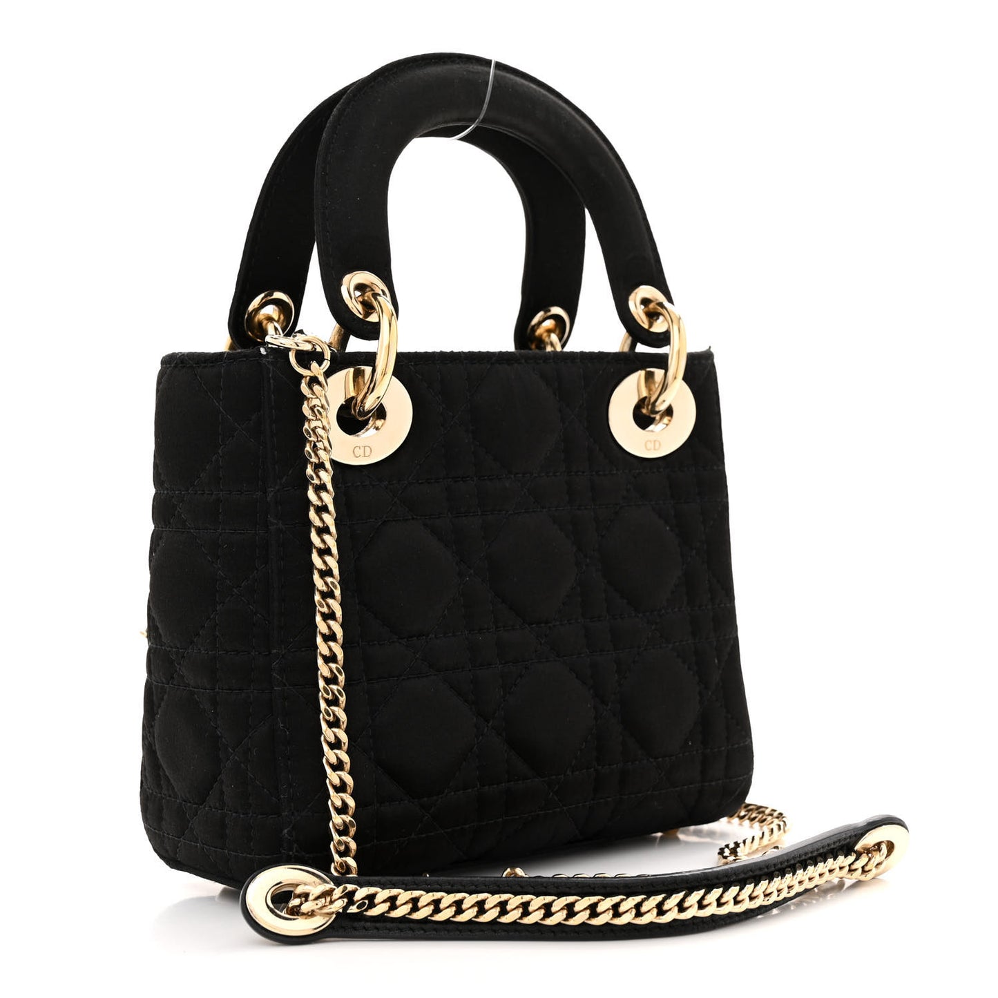 Satin Swarovski Crystal Cannage Mini Lady Dior Black