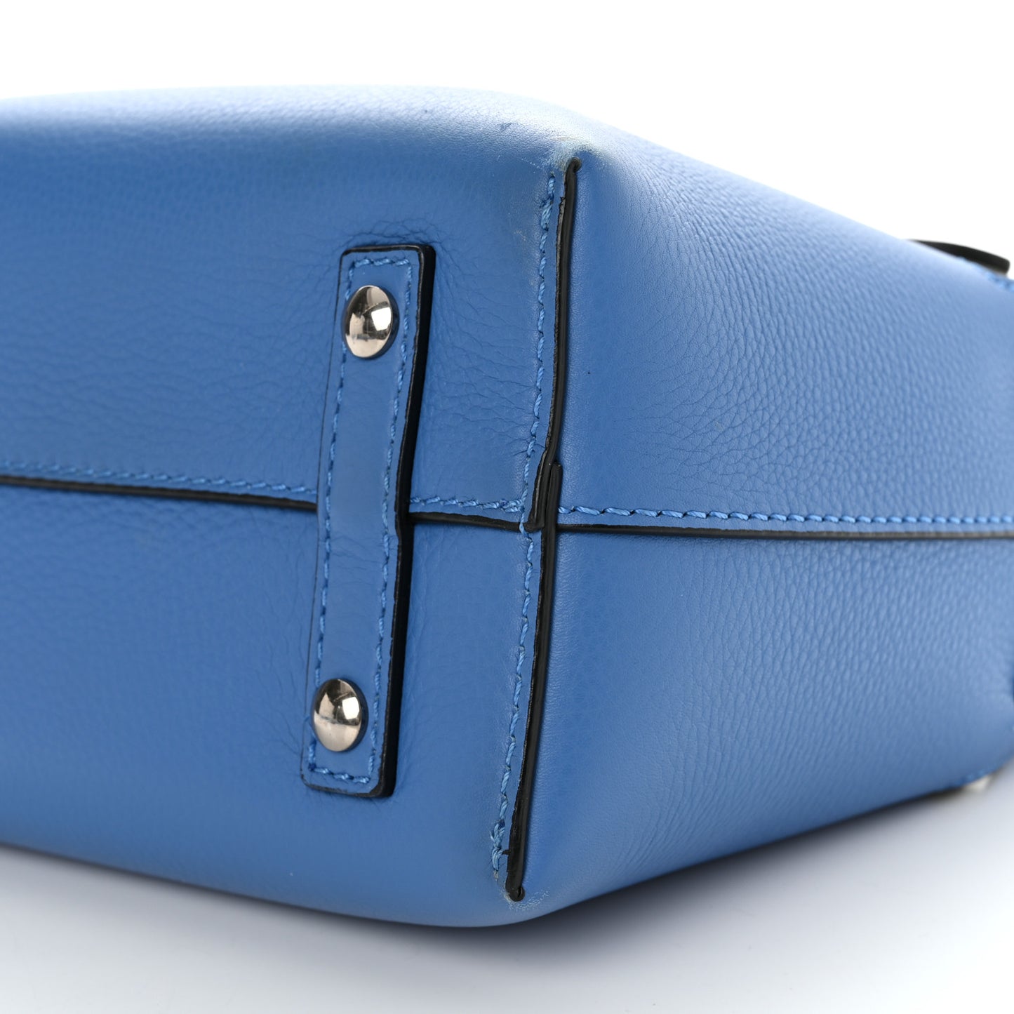 Grainy Calfskin Triple Stud Mini Belt Bag Blue White