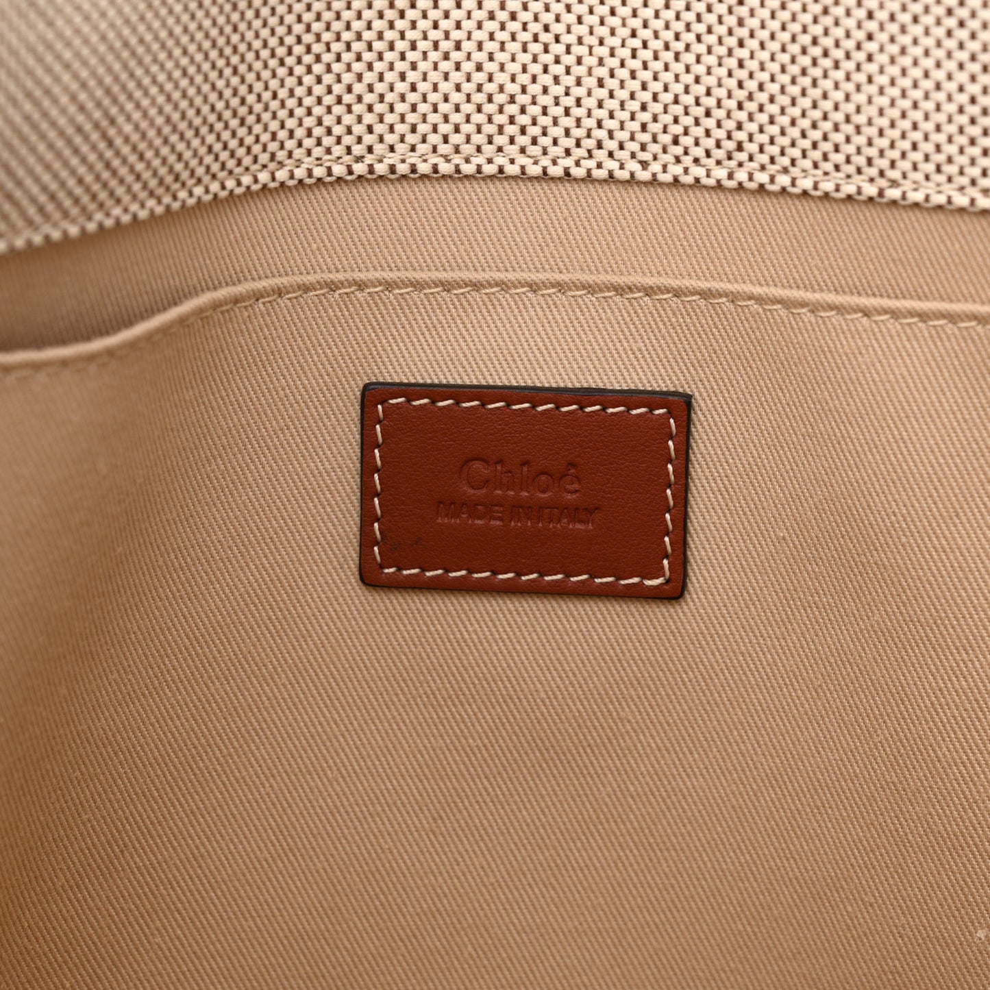 Cotton Calfskin Medium Woody Ribbon Tote White Brown
