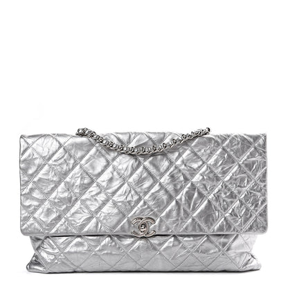 Chanel Metallic Crumpled Calfskin Big Bang Large Flap Bag Silver 1 of 10