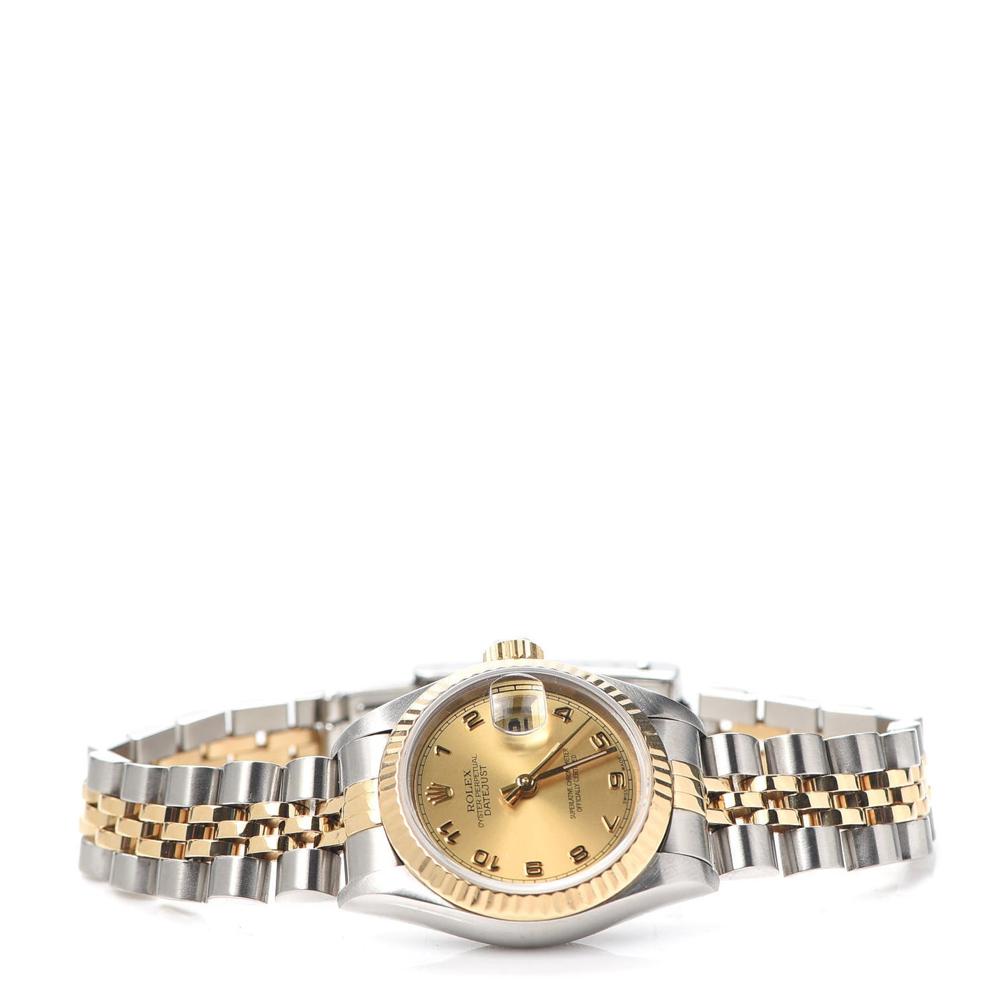 Stainless Steel 18K Yellow Gold 26mm Oyster Perpetual Datejust Watch Champagne 69173
