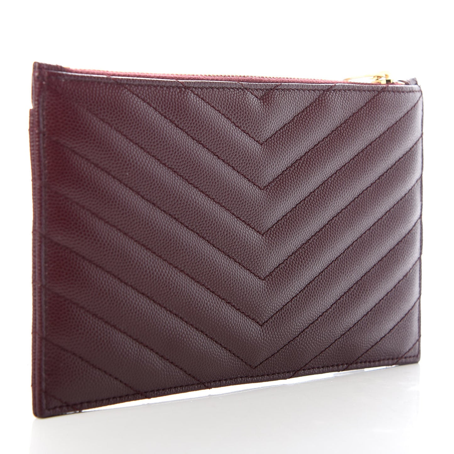 Grain De Poudre Matelasse Chevron Monogram Bill Pouch Rouge Legion