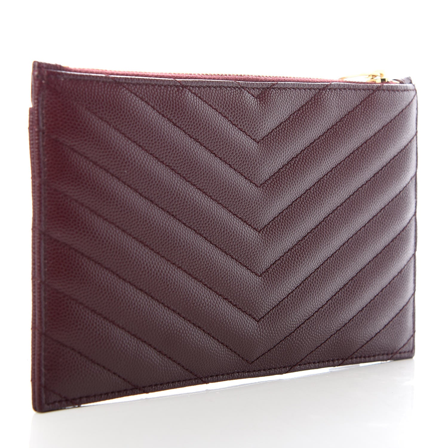 Saint Laurent Grain De Poudre Matelasse Chevron Monogram Bill Pouch Rouge Legion 3 of 8