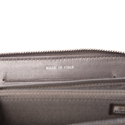 Chanel Calfskin Resin Stitched Small Zip Around Wallet Grey 7 of 8