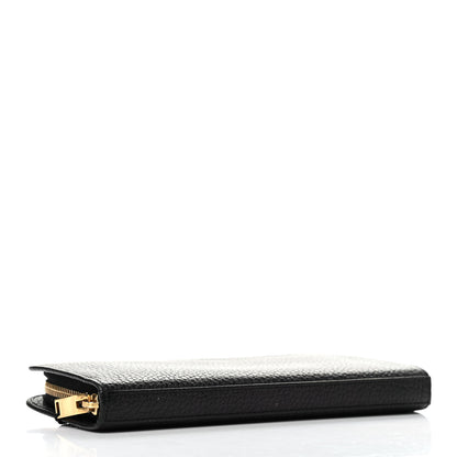 Saint Laurent Grained Calfskin Classic Zip Around Continental Wallet Black 3 of 6