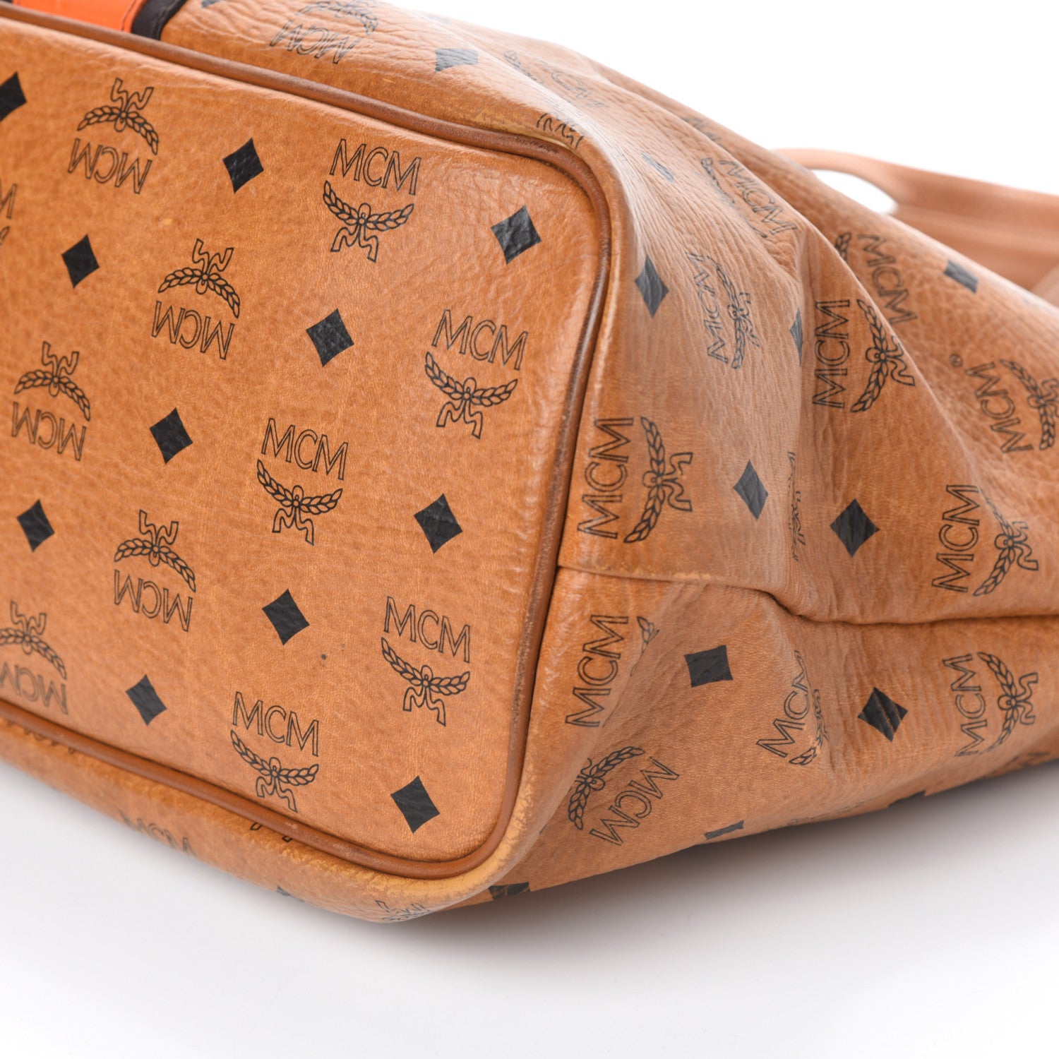 MCM Visetos Crocodile Embossed Medium Liz Shopper Tote Cognac 10 of 10