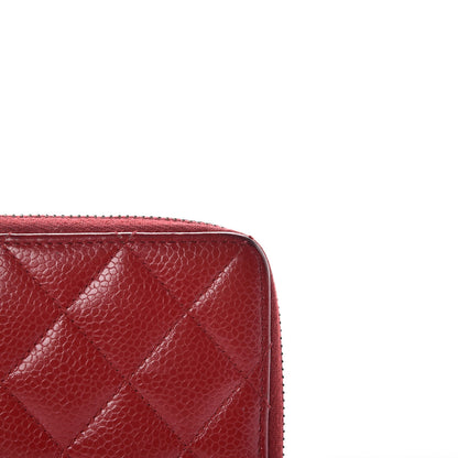 Chanel Caviar Quilted Large Zip Around Organizer Wallet Red 11 of 19