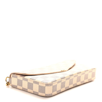 Louis Vuitton Damier Azur Pochette Felicie Chain Wallet Rose Ballerine 4 of 11