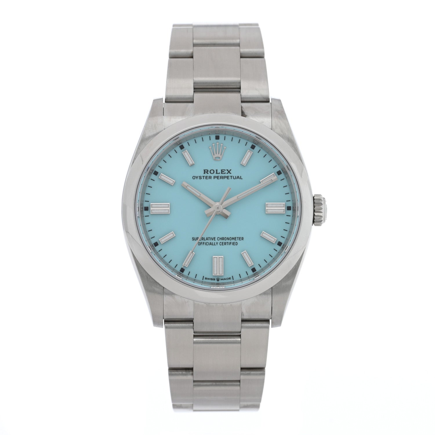Rolex Stainless Steel 36mm Oyster Perpetual Watch Turquoise 126000 1 of 5