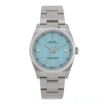 Rolex Stainless Steel 36mm Oyster Perpetual Watch Turquoise 126000 1 of 5