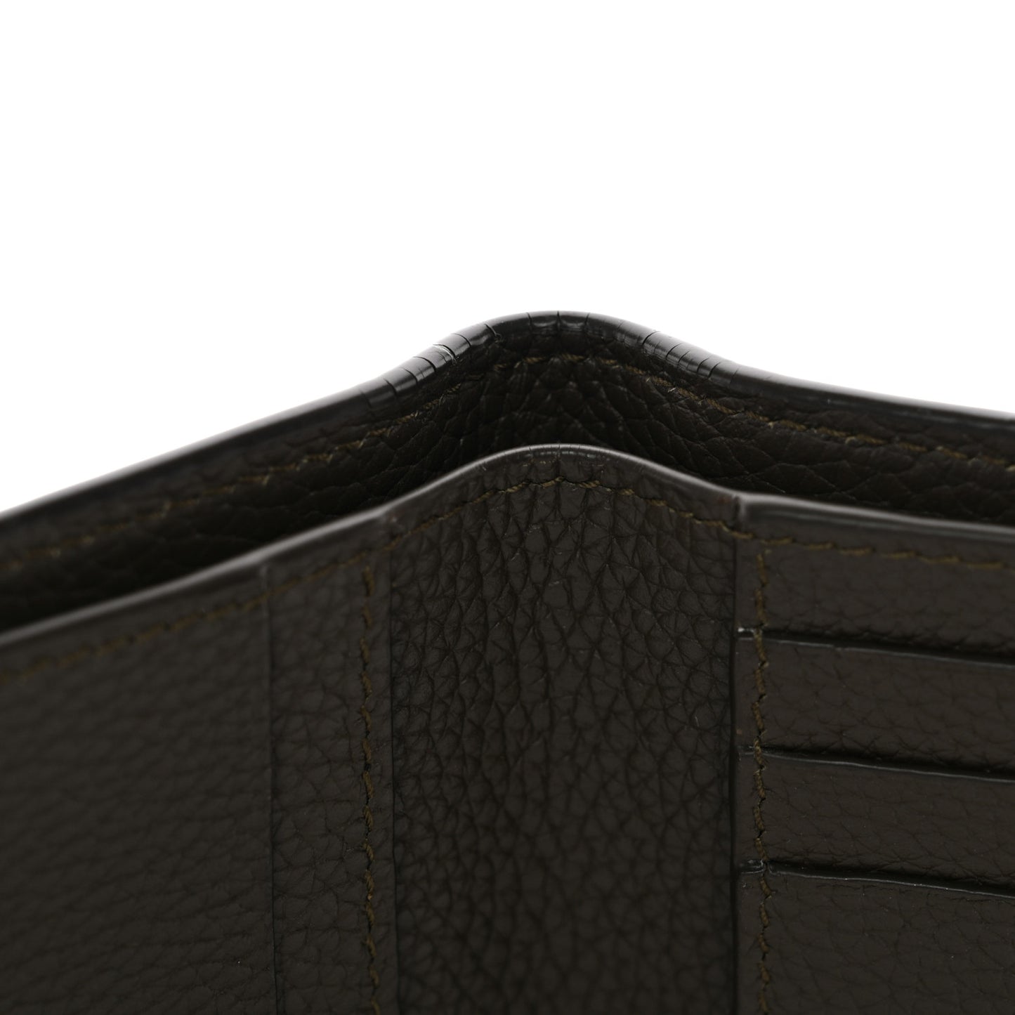 Calfskin Techno Credit Card Wallet Dark Khaki