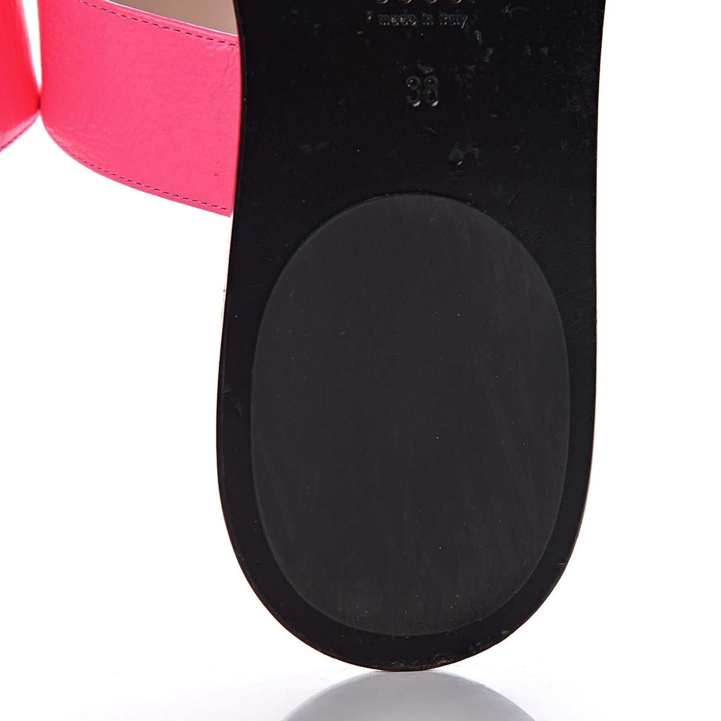 Calfskin GG Marmont Thong Sandals 38 Fuxia Fluo