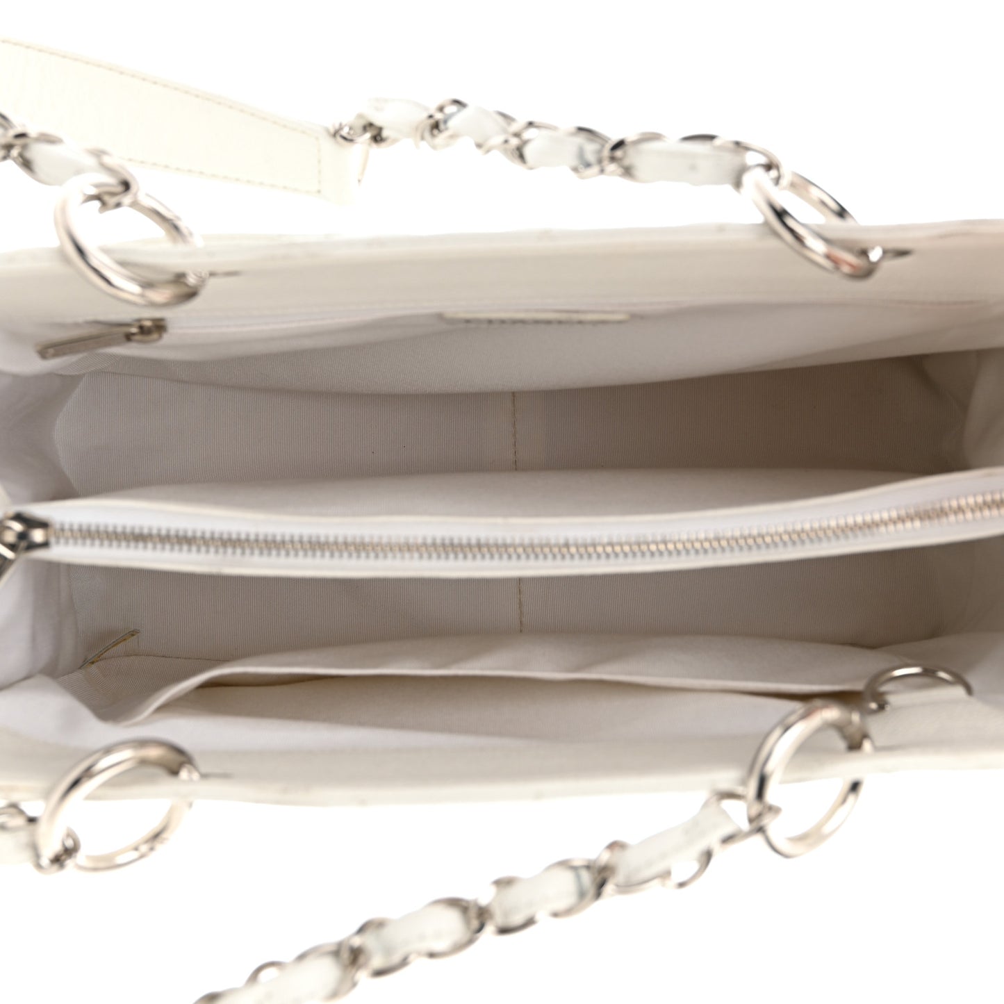 Caviar Quilted Grand Shopping Tote GST White