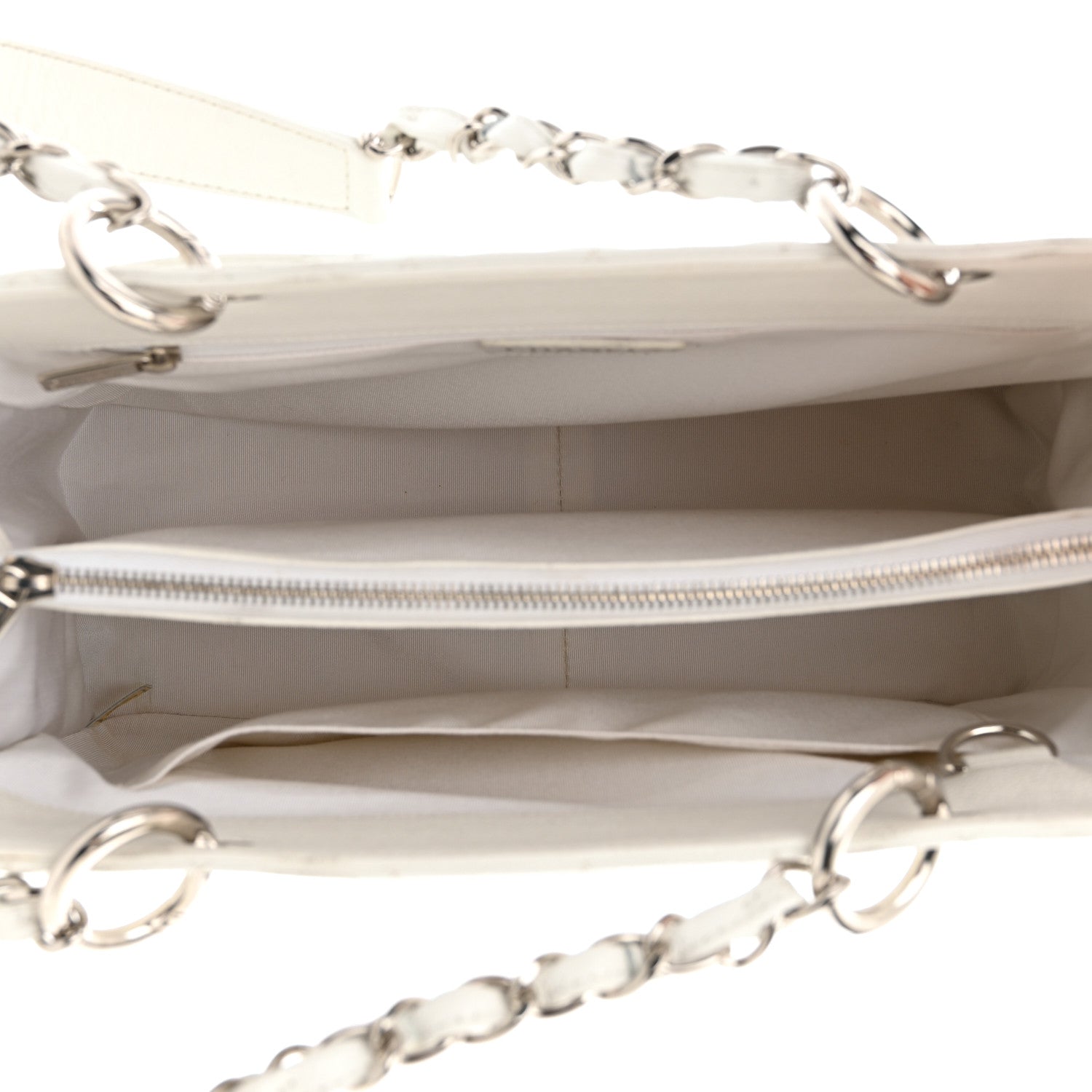 Chanel Caviar Quilted Grand Shopping Tote GST White 5 of 11