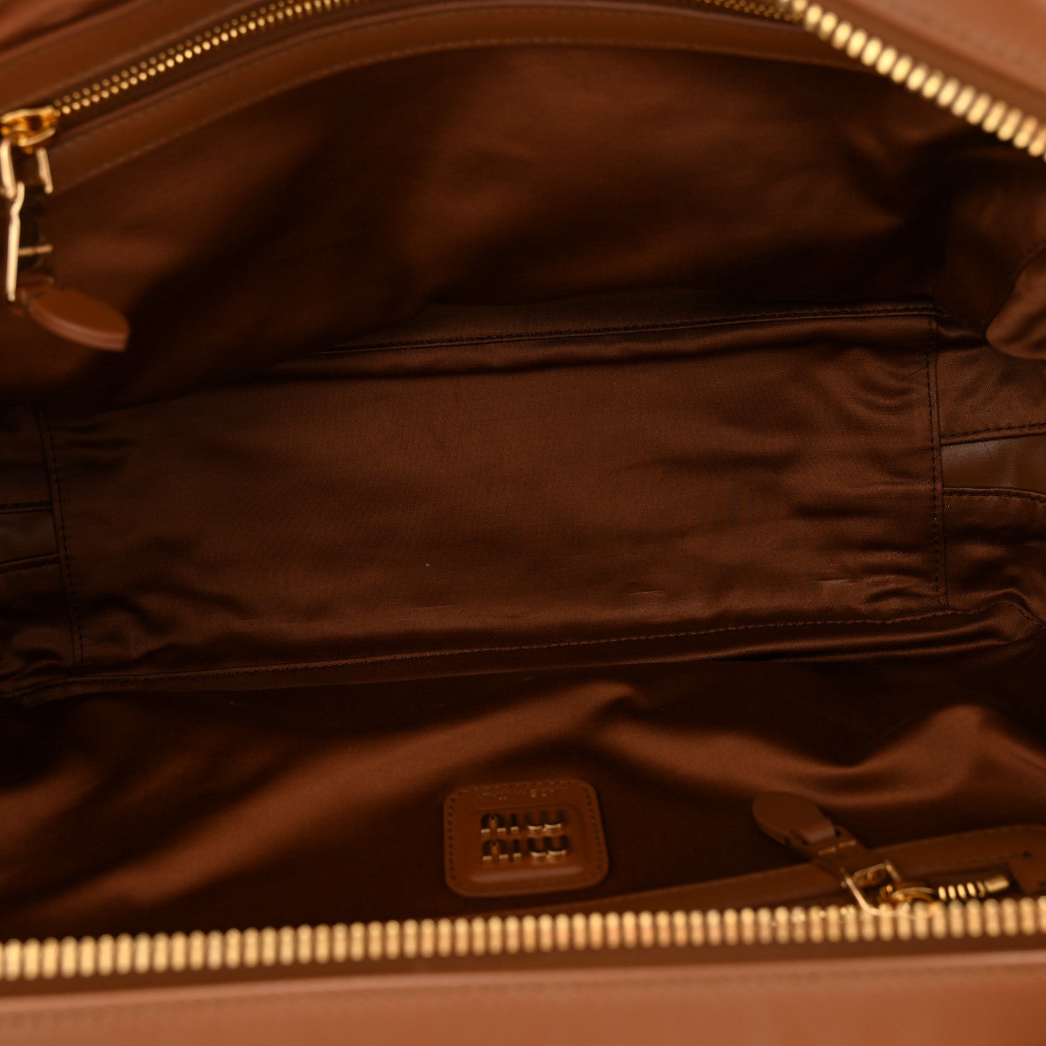 Miu Miu Soft Calf Softy Beau Top Handle Bag Cognac 5 of 10