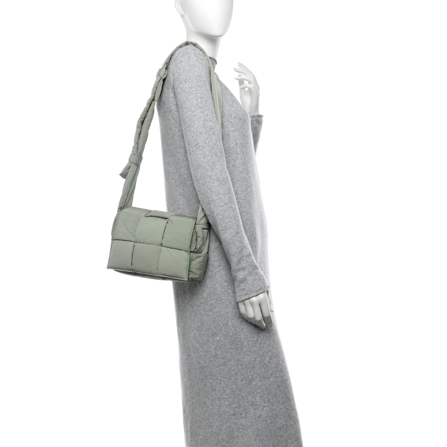 Nylon Intrecciato Padded Tech Candy Cassette Bag New Sauge