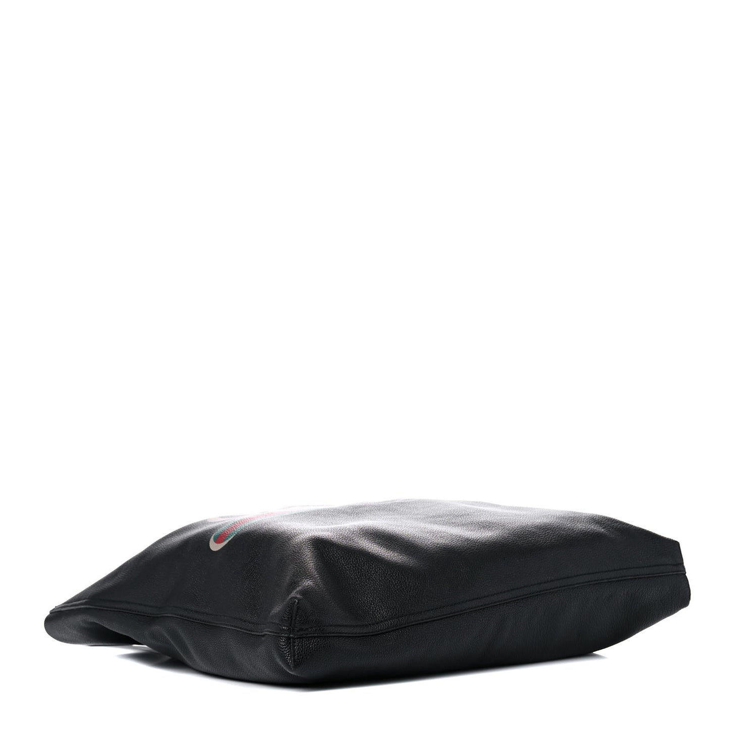 Calfskin Mens Logo Vertical Shopping Tote Black