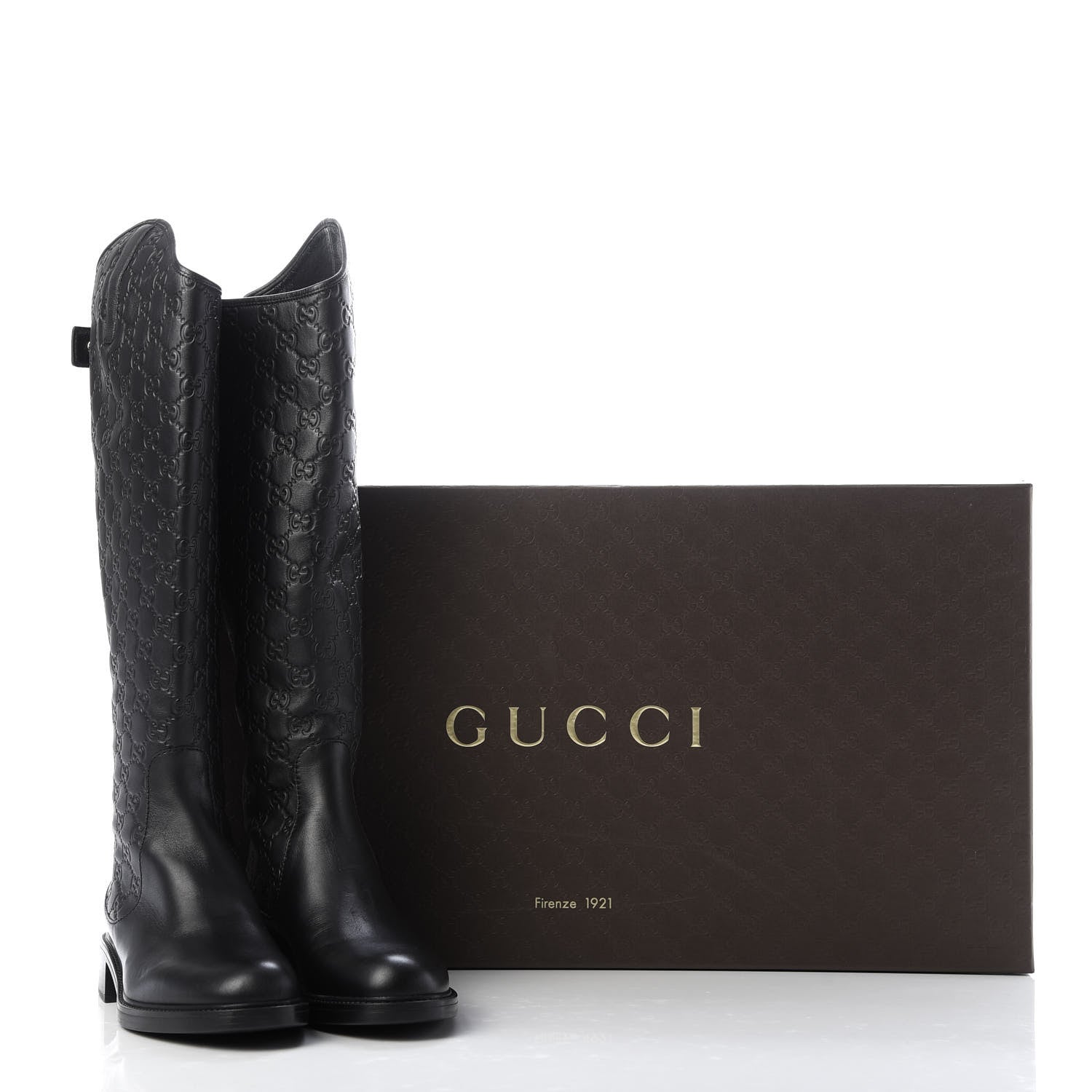 Gucci Guccissima Calfskin Miro Soft Knee High Riding Boots 39 Black 9 of 9