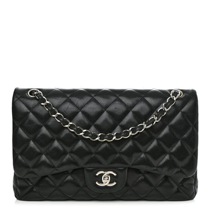 Chanel Lambskin Quilted Jumbo Double Flap Black 1 of 14