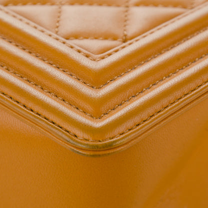 Chanel Lambskin Quilted Medium Boy Flap Yellow 12 of 12