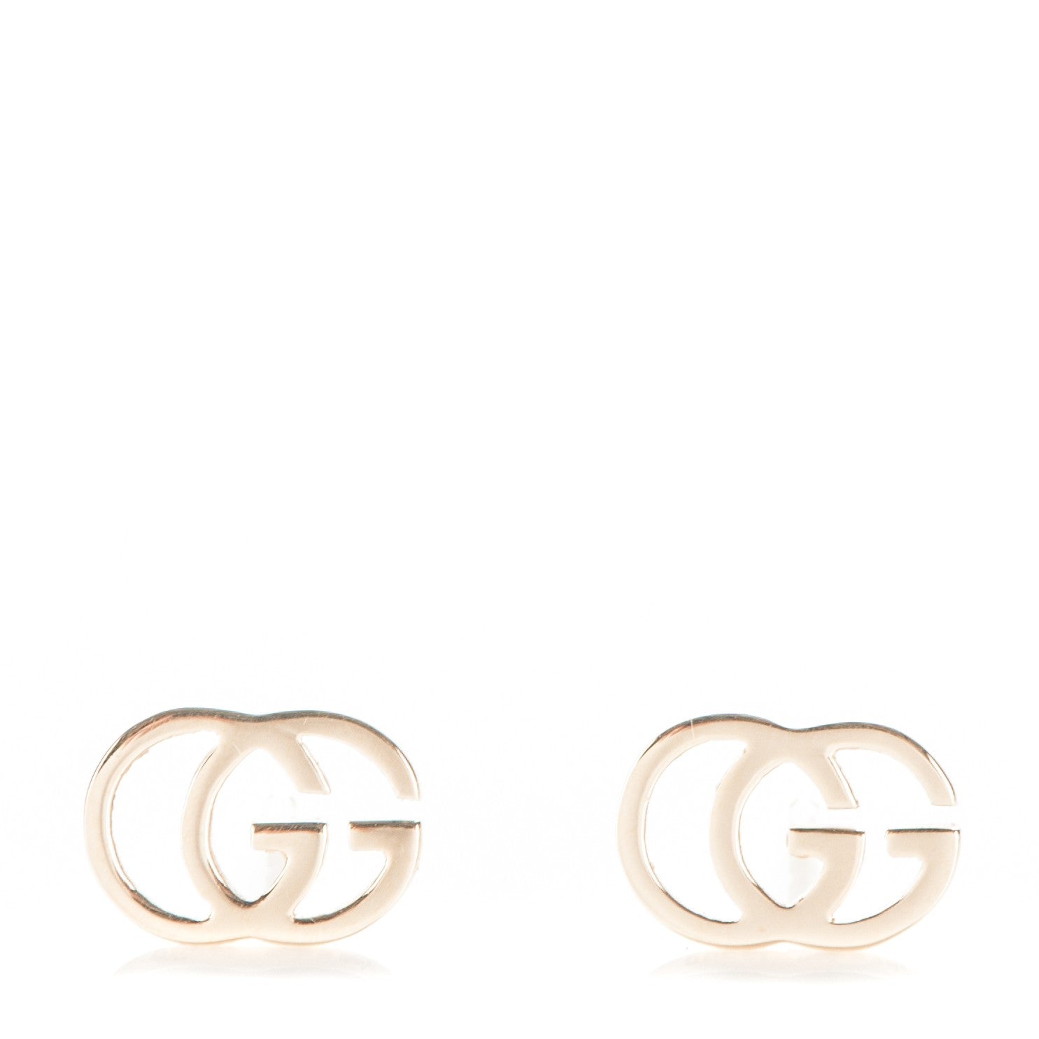 Gucci 18K Yellow Gold GG Tissue Stud Earrings 1 of 5