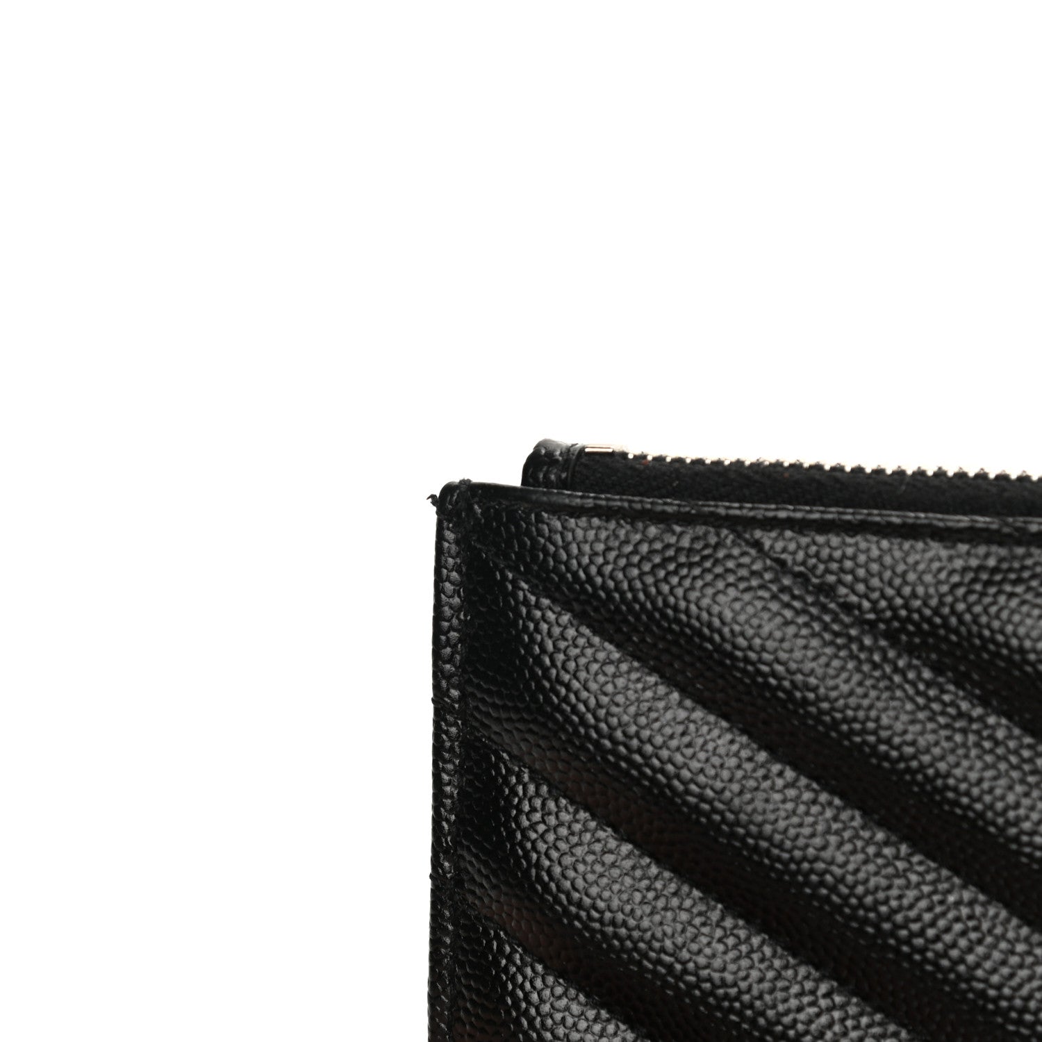 Saint Laurent Grain De Poudre Chevron Monogram Bill Pouch Black 10 of 10