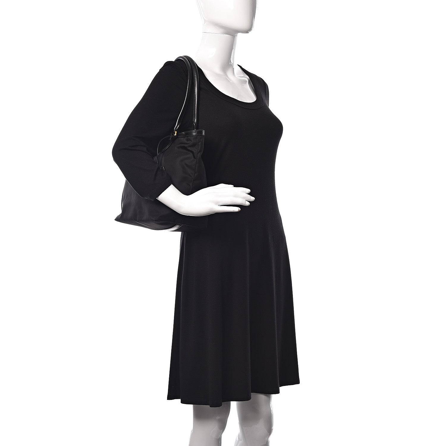 Prada Tessuto Nylon Soft Calf Tote Black 2 of 10