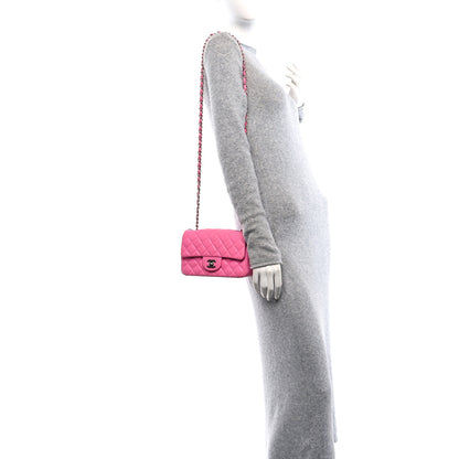 Chanel Lambskin Quilted Mini Rectangular Flap Neon Pink 3 of 11