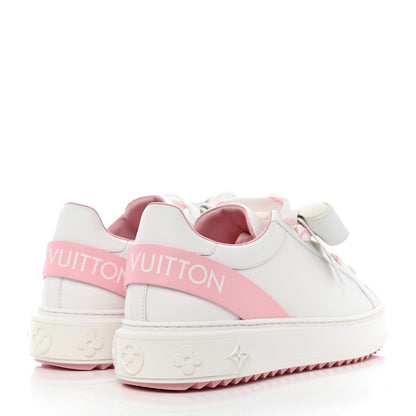 Louis Vuitton Calfskin Time Out Bow Sneakers 40 White Pink 4 of 8