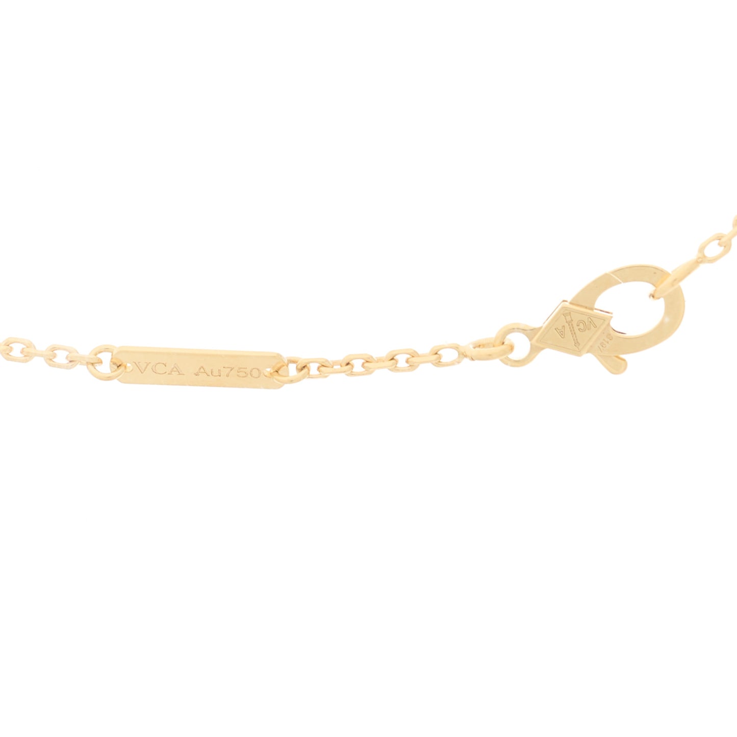 18K Yellow Gold Carnelian Vintage Alhambra Pendant Necklace