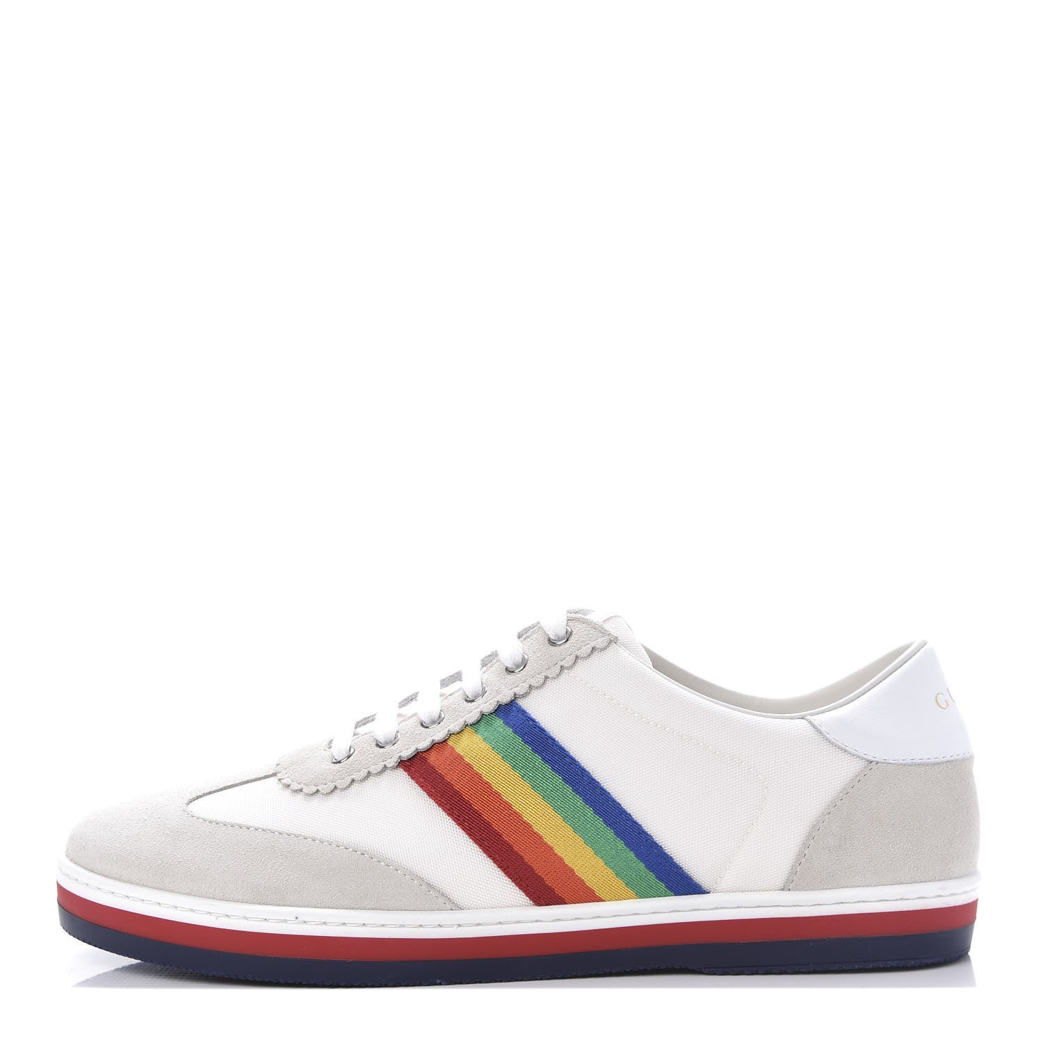 Gucci Suede Rainbow Womens G74 Sneakers 37 White 1 of 9