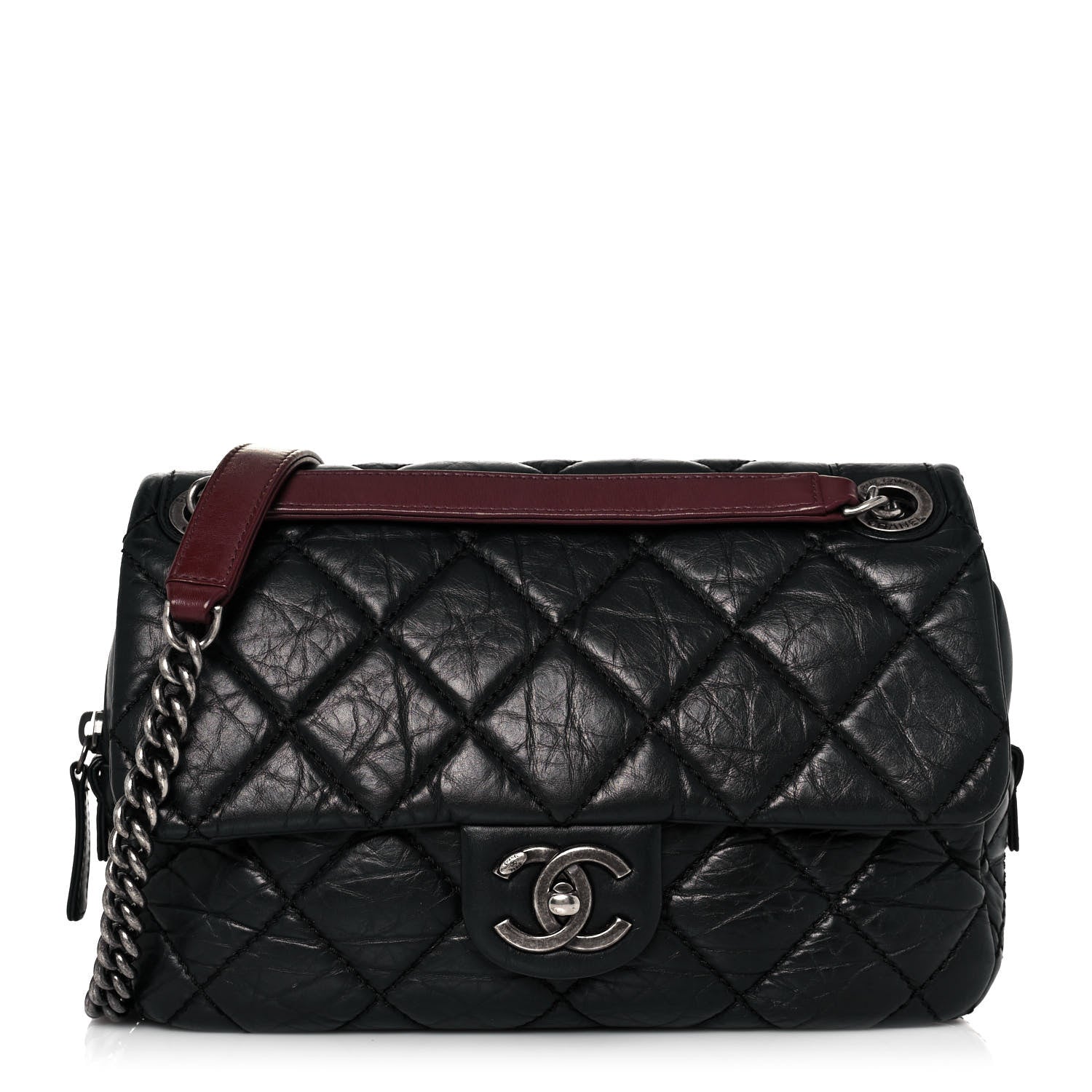 Chanel Aged Calfskin Medium New Portobello Flap Black 1 of 15