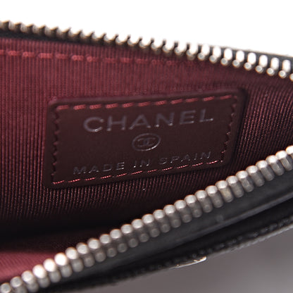 Chanel Caviar Chevron Quilted CC Zip Card Holder Black 6 of 7