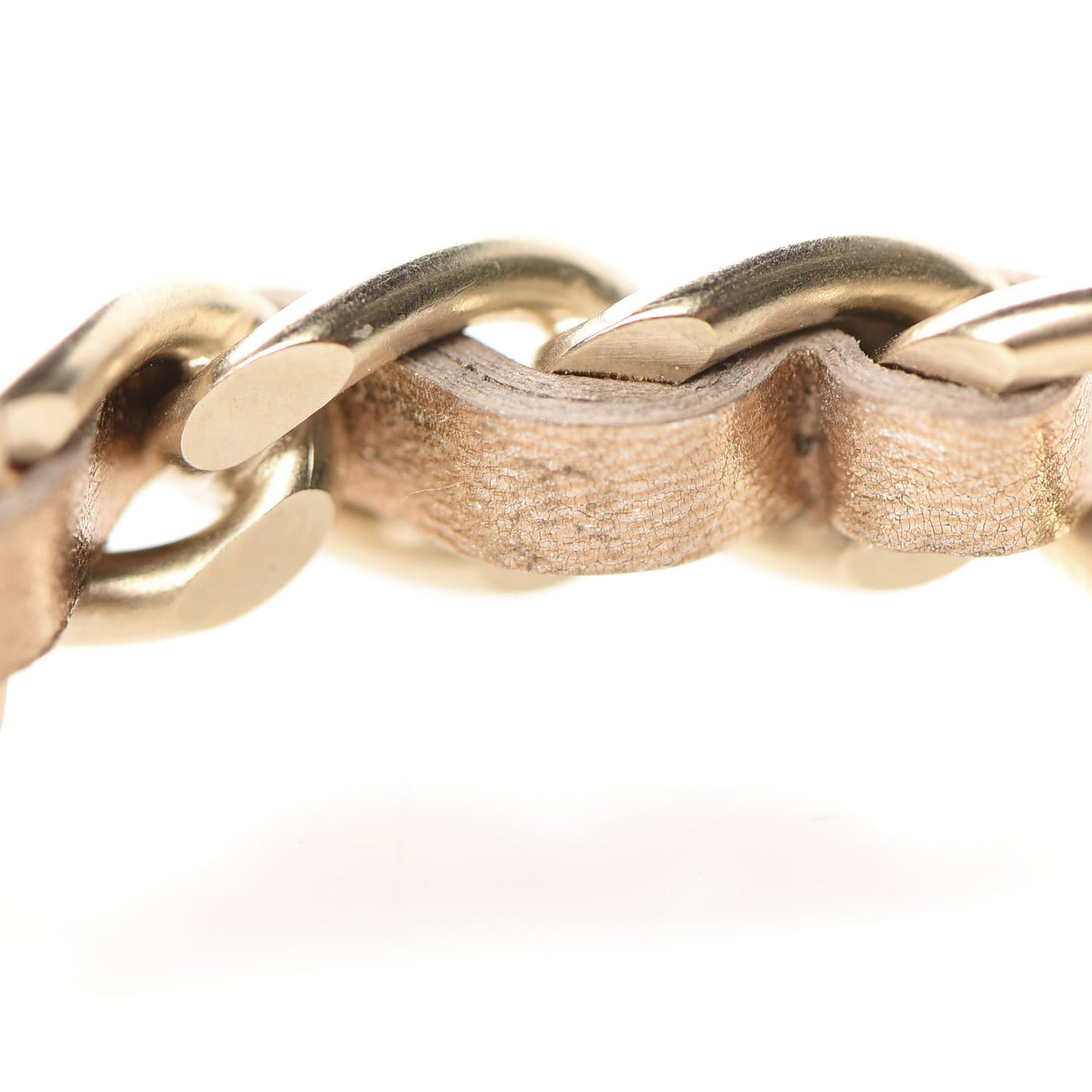 Metal Lambskin CC Turnlock Chain Hoop Earrings Matte Gold