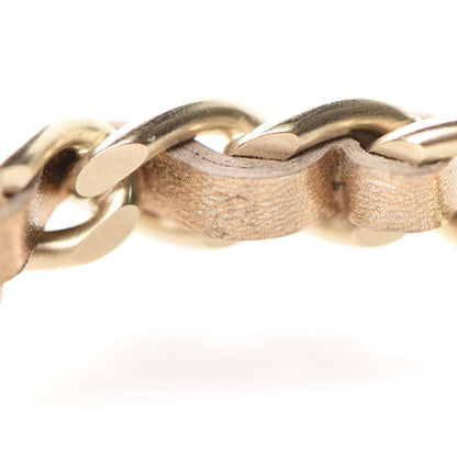 Chanel Metal Lambskin CC Turnlock Chain Hoop Earrings Matte Gold 4 of 5