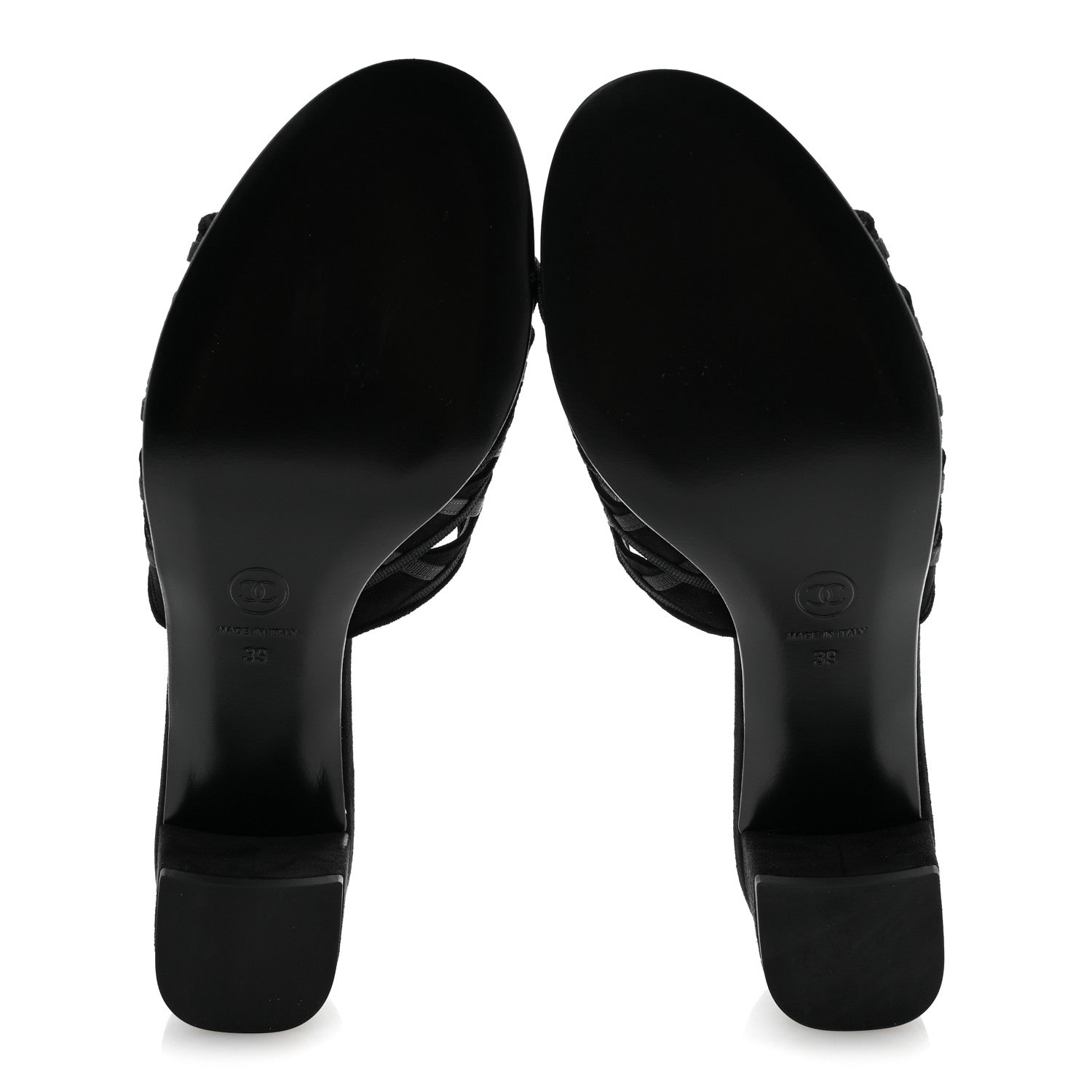 Chanel Suede Kidskin Grosgrain Sandals 39 Black 6 of 12