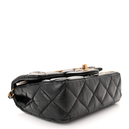 Chanel Aged Calfskin Quilted Extra Mini Medallion Flap Black 4 of 10