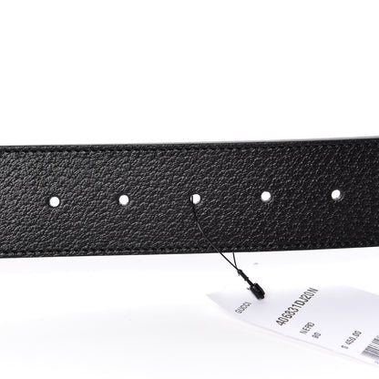 Gucci Textured Dollar Calfskin Nickel Double G 40mm Belt 90 36 Black 5 of 6