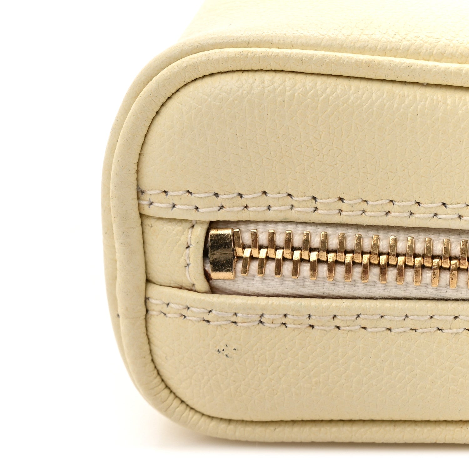 Chanel Grained Calfskin CC Button Small Pouch Cosmetic Case Yellow 8 of 9